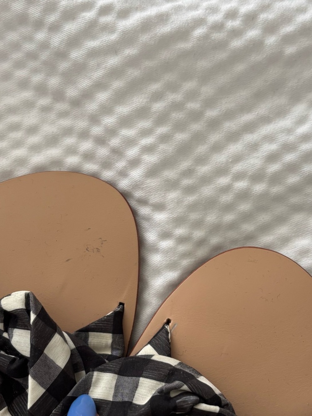Loeffler Randall Knotted Phoebe Gingham Slide Sandals - Picture 9 of 9